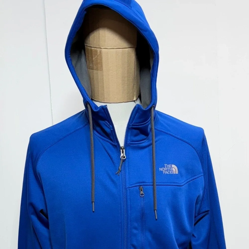 The North Face Hoodie Mens Large‎ Blue Full Zip Fleece Jacket T201